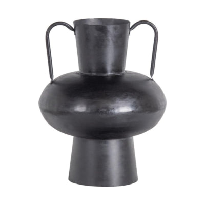 Woood vaas vere metaal zwart 37 cm | 4 stuks