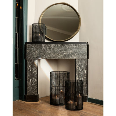 Ptmd windlicht javi metaal zwart 50 cm set van 3 | 2 stuks