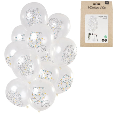 Folat ballonnen origami cijfer 5 jaar 30 cm set van 12 | 24 stuks