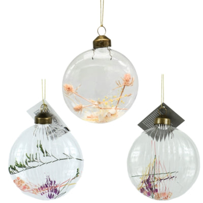 Decoratiehanger droogbloemen glas 13 cm 8 assorti | 48 stuks
