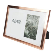 Fotolijst 2 fotos passe-partout rose goudkleurig 10 x 15 cm | 8 stuks - afbeelding 1