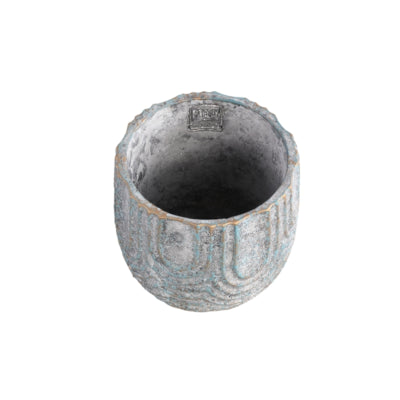 Ptmd bloempot rexin rond grijs s 12 cm | 12 stuks