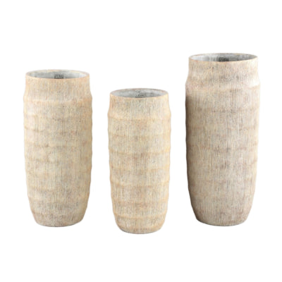 Ptmd bloempot sary hoog l crème 55 cm | 2 stuks