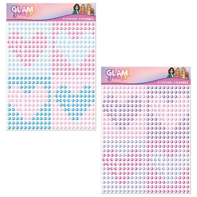 Craft universe glam girls stickers diamond a5 2 assorti | 24 stuks