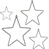 Hanger sterren kerst zwart 30 cm set van 4 | 10 stuks