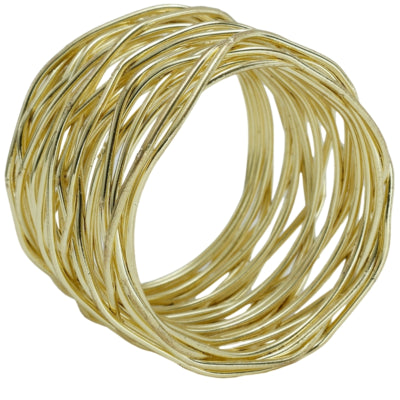 Ptmd servetring kerst pal goudkleurig 5 cm | 24 stuks