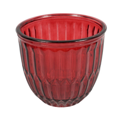 Theelichthouder joey glas rood 13 cm | 12 stuks