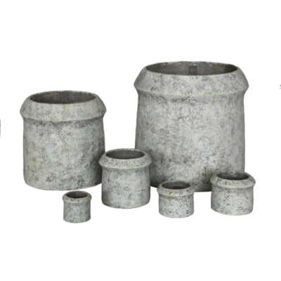 Ptmd bloempot nimma m cement grijs 19 cm | 8 stuks