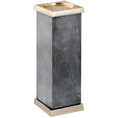 Ptmd kaarsenhouder alanna marmer zwart goudkleurig 33,5 cm | 2 stuks