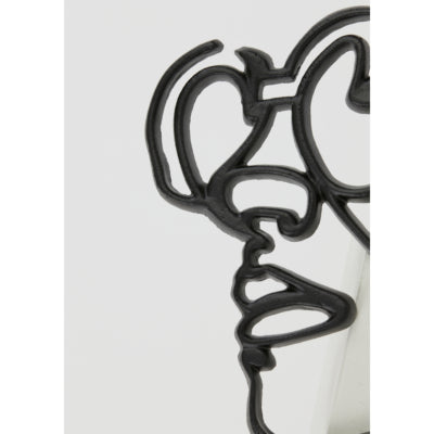 Light living wanddecoratie face zwart 45 cm | 4 stuks