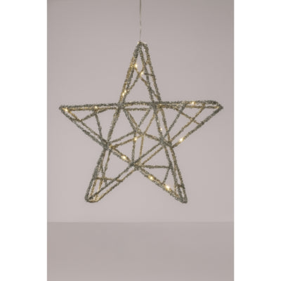 Kerstster led op batterij zilverkleurig 40 cm | 6 stuks