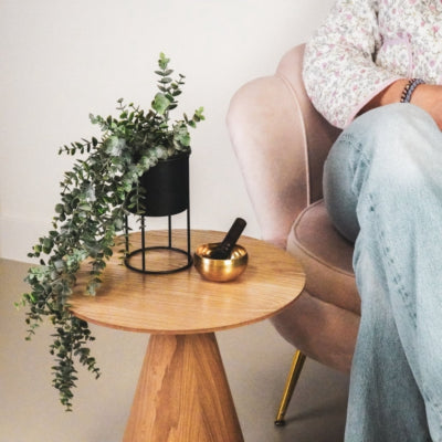 Housevitamin bloempot op standaard metaal geel 19 cm | 12 stuks
