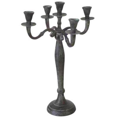 Kandelaar classic aluminium antiek look 40 cm | 2 stuks