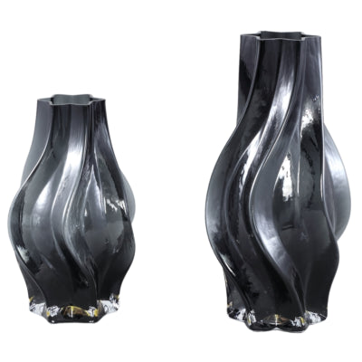 Ptmd vaas florence zwart 24 cm | 4 stuks