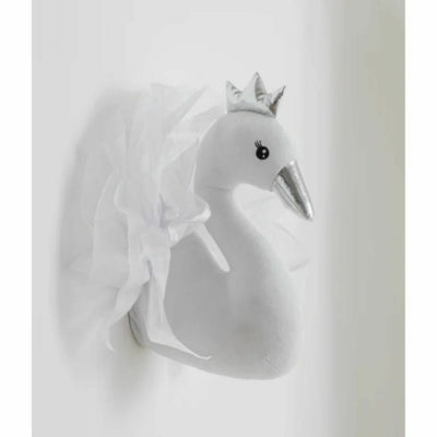 J-line wanddecoratie zwaan pluche 46 cm | 6 stuks