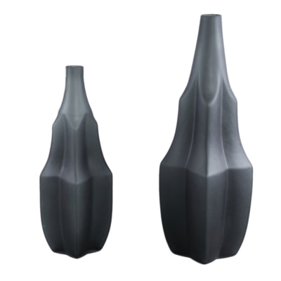 Ptmd vaas robbin grijs l 47,5 cm | 2 stuks