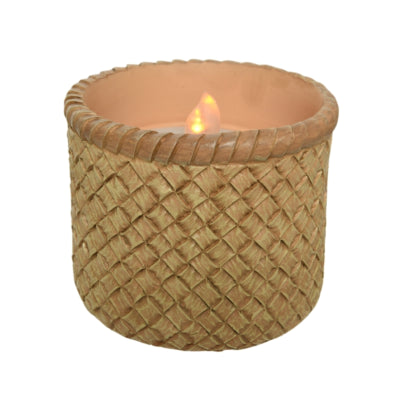 Solar led kaars met vlameffect bruin 10 x 8 cm | 12 stuks