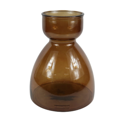 Vaas gerecycled glas bruin 34 cm | 2 stuks