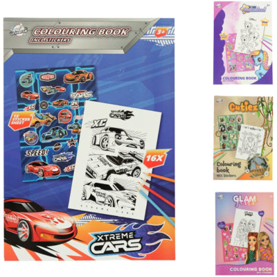 Licentie kleurboek a4 met stickers 4 assorti | 36 stuks
