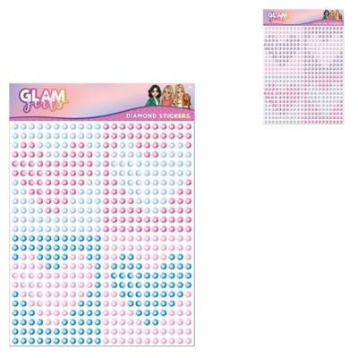 Craft universe glam girls stickers diamond a5 2 assorti | 24 stuks