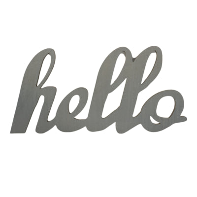 Wanddecoratie hello grijs 60 cm | 6 stuks