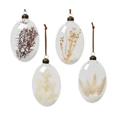 Hanger droogtakjes transparant glas 13,5 cm 4 assorti | 12 stuks