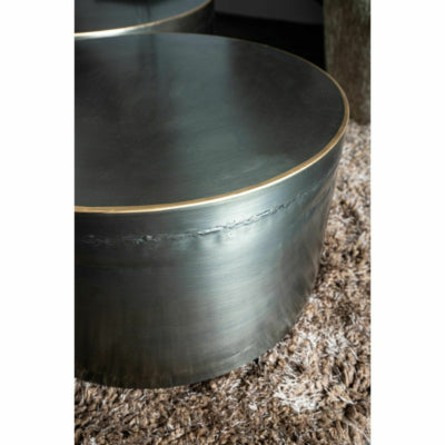 Ptmd bijzettafel georgy metaal 80 cm set van 2