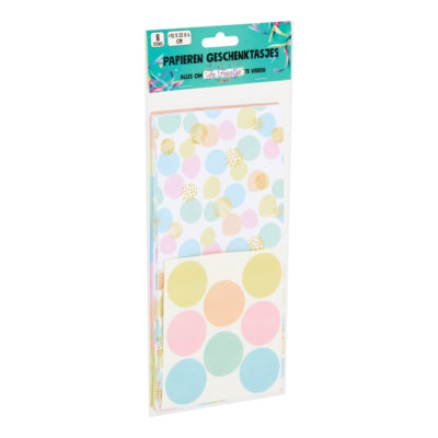 D.p. factory geschenkzakjes 8 stuks pastel gekleurd 22 cm | 24 stuks