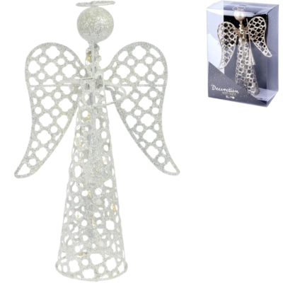 Kerst engel sparkle led op batterij wit 30 cm | 12 stuks