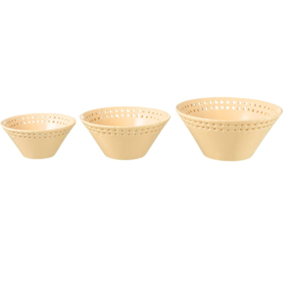 J-line kom perzik 20 cm set van 3 | 6 stuks
