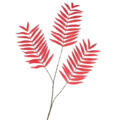 Daan kromhout kunsttak palm leaf zijde rood 95 cm | 6 stuks