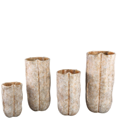 Ptmd bloempot roddie hoog s creme 40 cm | 2 stuks