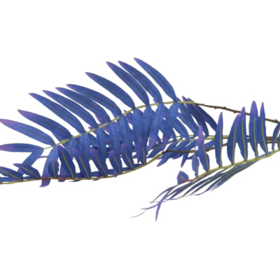 Daan kromhout kunsttak palm leaf zijde blauw 125 cm | 6 stuks