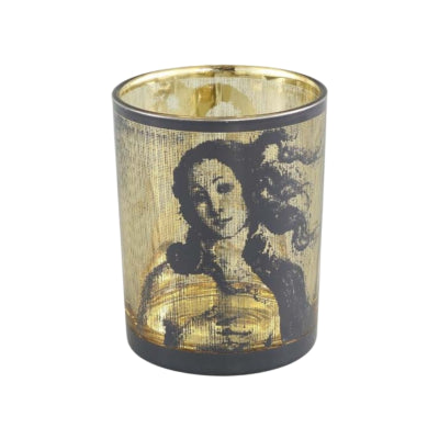 Ptmd theelichthouder rido glas l zwart 12,5 cm | 6 stuks