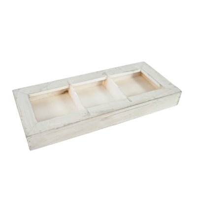 Schaal polly wood whitewash 29,5 cm | 24 stuks