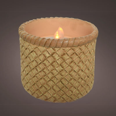 Solar led kaars met vlameffect bruin 10 x 8 cm | 12 stuks