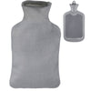 Relaxdays warmwater kruik met hoes grijs 2 l | 6 stuks