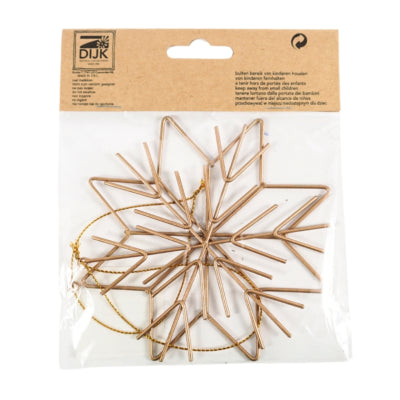 Kersthanger snowflake metaal goudkleurig 11,5 cm set van 2 | 48 stuks