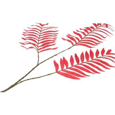 Daan kromhout kunsttak palm leaf zijde rood 95 cm | 6 stuks