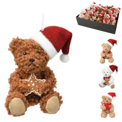 Ngk hanger kerst teddybeer 10 cm 4 assorti | 36 stuks
