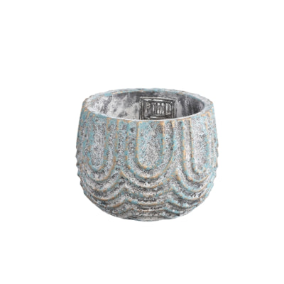 Ptmd bloempot rexin rond grijs s 12 cm | 12 stuks