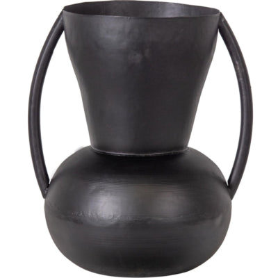 Woood vaas siep metaal zwart 43 cm | 2 stuks