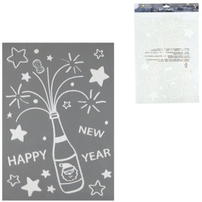 Raamsticker happy new year 40 cm | 24 stuks