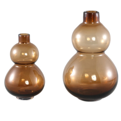 Ptmd vaas kato glas amber 27 cm | 2 stuks