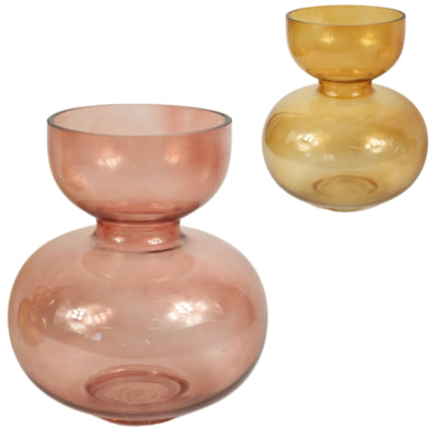 Vaas glas 25 cm 2 assorti | 6 stuks