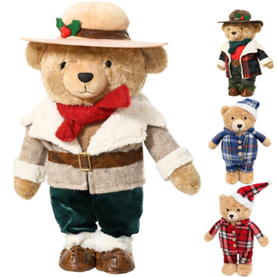 Decoratie teddybeer 30 cm 4 assorti | 16 stuks
