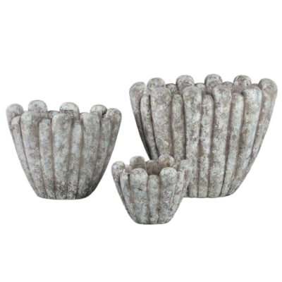 Ptmd bloempot minter l grijs 47 cm | 2 stuks