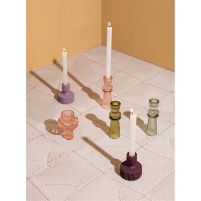 Ptmd kandelaar gynna lila 9 cm | 12 stuks