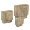 Ptmd bloempot mitty ovaal m bruin 30 cm | 2 stuks