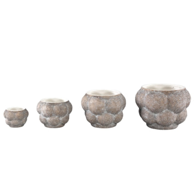 Ptmd bloempot fareeda m grijs 18 cm | 6 stuks